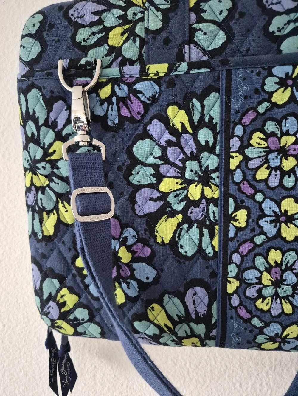 VERA BRADLEY Laptop Messenger Bag, Indigo Pop